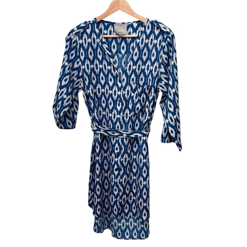 Maeve Blue and White Patterned Dress Long Sleeve Size Small - Picture 1 of 5